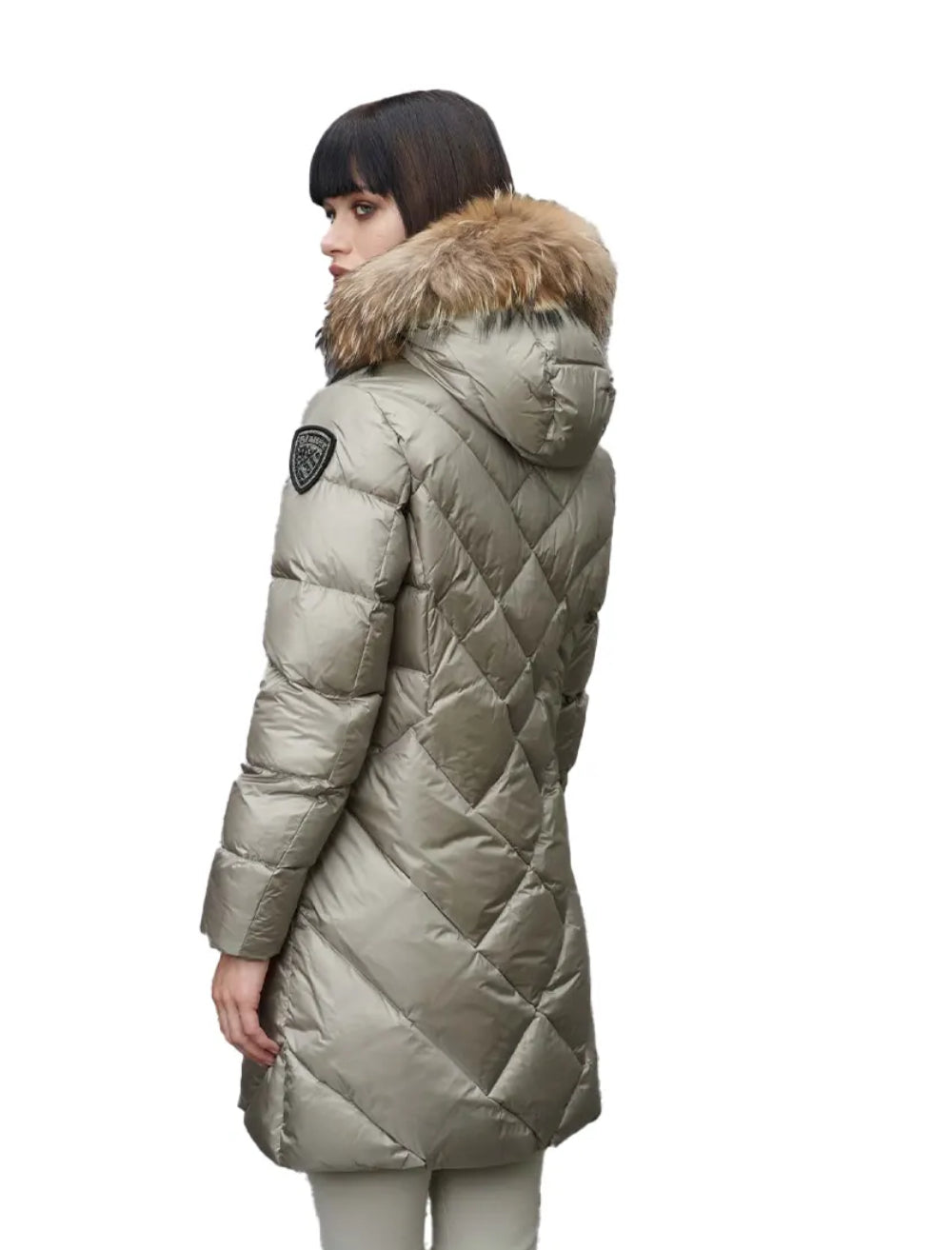 GIUBBINO BLAUER LUNGO  DONNA GRIGIO  PELLICCIA