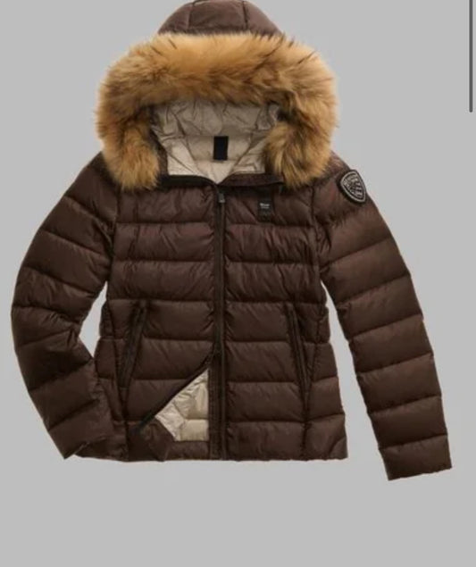 GIUBBINO BLAUER CORTO DONNA MARRONE  PELLICCIA