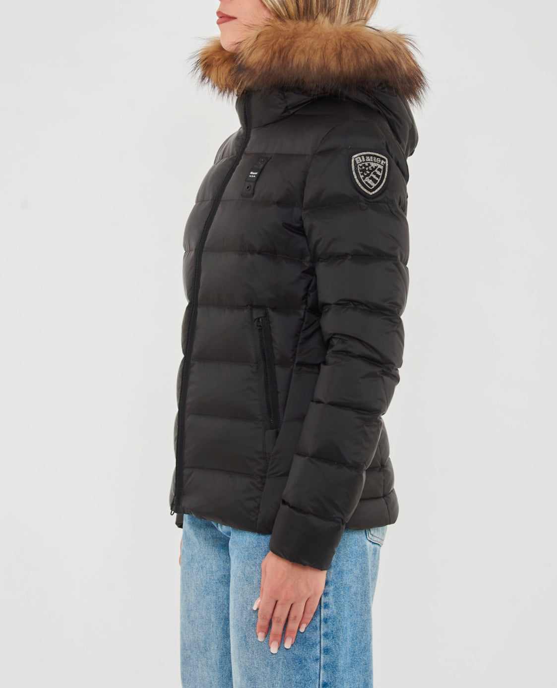 GIUBBINO BLAUER NERO CORTO DONNA PELLICCIA BEIGE